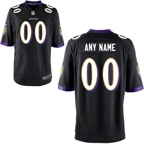Youth Baltimore Ravens Custom Alternate Black Game NFL Jersey->boston red sox->MLB Jersey